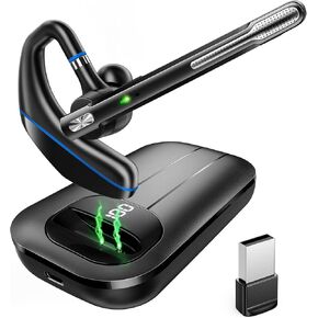 سماعة بلوتوث EKVANBEL V5.3، سماعة أذن لاسلكية مع علبة شحن 1000 مللي أمبير في الساعة، وقت التحدث 96 ساعة، سماعات رأس بخاصية إلغاء الضوضاء بدون استخدام اليدين مع ميكروفون مزدوج للهواتف المحمولة للكمبيوتر، سائق شاحنة في المنزل والعمل في المكتب in Kuwait