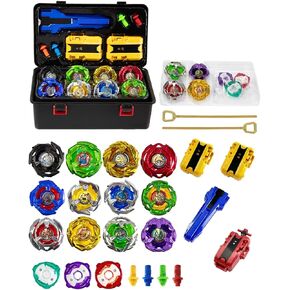 Gyro Battling Set, 12 Spinning Tops, 3 Launchers 1 Grip 3 Middle Rings and 4 Bases, with Storage Box, Kids Toys Birthday Gift Ideal for 6+ Years Old Boys,A in Saudi Arabia