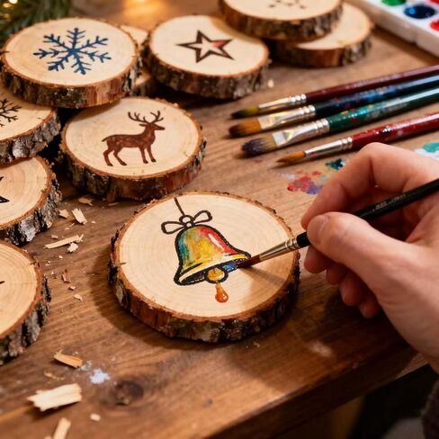 Wood Slices 4 Inch, 8 Pcs Wood Rounds Discs, 3.5-4.0 inches in Saudi Arabia