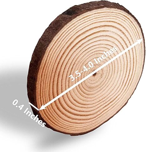 Wood Slices 4 Inch, 8 Pcs Wood Rounds Discs, 3.5-4.0 inches in Saudi Arabia