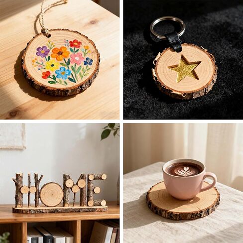 Wood Slices 4 Inch, 8 Pcs Wood Rounds Discs, 3.5-4.0 inches in Saudi Arabia