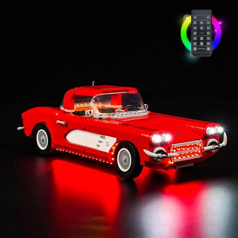 مجموعة إضاءة LED لسيارة شيفروليه كورفيت 1961-10321، 2023 مجموعة إضاءة مطورة للتحكم عن بعد متوافقة مع مجموعة البناء 10321 (أضواء فقط، بدون نماذج) in Saudi Arabia