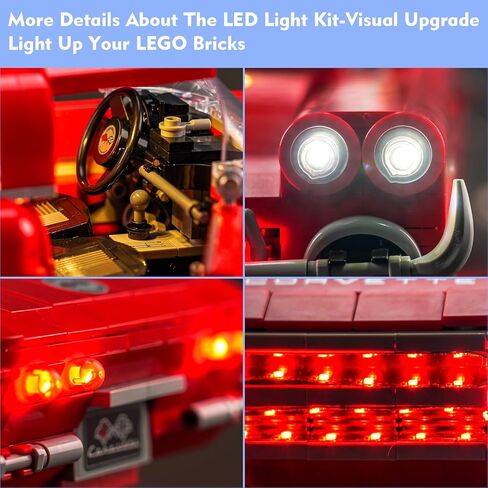 مجموعة إضاءة LED لسيارة شيفروليه كورفيت 1961-10321، 2023 مجموعة إضاءة مطورة للتحكم عن بعد متوافقة مع مجموعة البناء 10321 (أضواء فقط، بدون نماذج) in Saudi Arabia