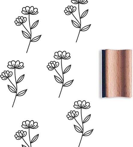Stylized Daisy Flower Branch Rubber Stamp, 1.3inch Stamp for Scrapbooking Card Making Crafting in Saudi Arabia