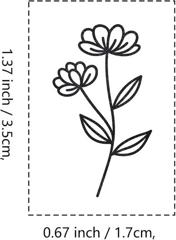 Stylized Daisy Flower Branch Rubber Stamp, 1.3inch Stamp for Scrapbooking Card Making Crafting in Saudi Arabia