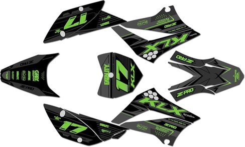 Graphics Kit for Kawasaki KLX110, KLX110R/RL (2010-2024) AXIS Series Green-shift 09 Mil - Dirt bike Custom Racing Graphics Decals Stickers Kit, no-plastics in Saudi Arabia