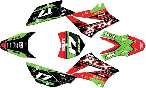 Graphics Kit for Kawasaki KLX110, KLX110R/RL (2010-2024) AXIS Series Green-shift 09 Mil - Dirt bike Custom Racing Graphics Decals Stickers Kit, no-plastics in Saudi Arabia