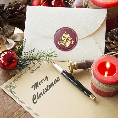 Christmas Wax Seal Stamp Snowflake Sealing Stamp Brass and A Wood Handle Stamps Head for Christmas Cards Letter Invitation Card Wedding Gift Package in Saudi Arabia
