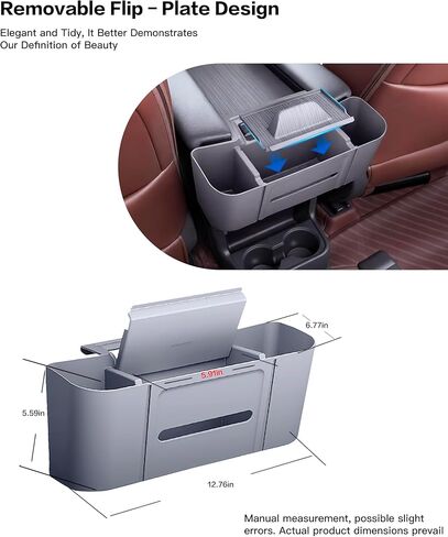 صندوق تخزين وحدة التحكم المركزية الخلفية 3 في 1 لسيارة Toyota Sienna 2021-2025، منظم المقعد الخلفي للتوصيل والتشغيل مع حامل مناديل وحامل أكواب وحامل هاتف in Kuwait