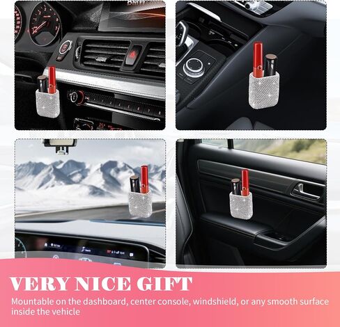 Bling Chapstick Holder for Car with Rhinestone,Portable Car Chapstick Holder as Chapsticks Organizer,Self-Adhesive Cars Lip Balm Holders Cars Interior Accessories for Women (White) in Saudi Arabia
