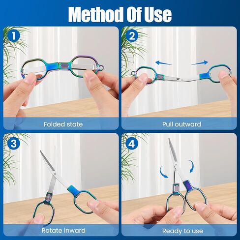 Mini Travel Folding Scissors, 2 PCS TSA-Compliant Portable Badge Scissors, Safety Stainless Steel Small Foldable Pocket Scissor for Nurse Accessories, Outdoor, Sewing, Craft, Fishing, School, Office in Saudi Arabia