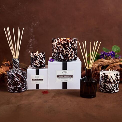 LAFCO New York 3-Wick Candle, Chamomile Lavender - 30 oz - 120-Hour Burn Time - Reusable, Hand Blown Glass Vessel - Made in The USA in Kuwait