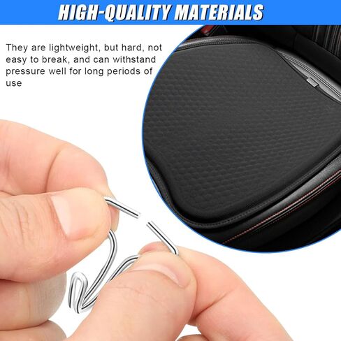 Car Seat Cover Plum Plate Metal Hooks, Card Fixed Fastener Buckle Replacement with 12 Metal Car Seat Hooks Locking Clip & 12 Plastic Chucks, Vehicle Seat Cover Accessories (24Pcs/Black) in Saudi Arabia