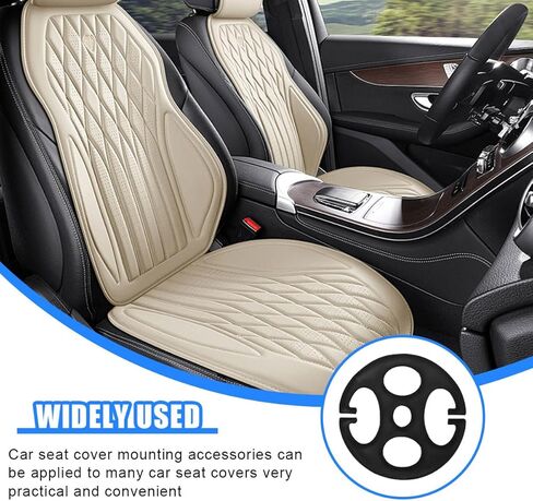 Car Seat Cover Plum Plate Metal Hooks, Card Fixed Fastener Buckle Replacement with 12 Metal Car Seat Hooks Locking Clip & 12 Plastic Chucks, Vehicle Seat Cover Accessories (24Pcs/Black) in Saudi Arabia