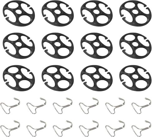 Car Seat Cover Plum Plate Metal Hooks, Card Fixed Fastener Buckle Replacement with 12 Metal Car Seat Hooks Locking Clip & 12 Plastic Chucks, Vehicle Seat Cover Accessories (24Pcs/Black) in Saudi Arabia