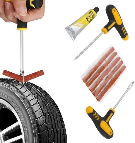 Car Tire Repair Tool Set with Rubber Strips Tubeless Tyre Puncture Studding Plug Kit Fits for Truck Motorcycle in Saudi Arabia