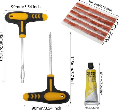 Car Tire Repair Tool Set with Rubber Strips Tubeless Tyre Puncture Studding Plug Kit Fits for Truck Motorcycle in Saudi Arabia