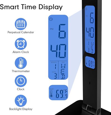 مصباح مكتب LED من كاريدي، مصباح طاولة قابل للتعتيم مع منفذ شحن USB، 5 أوضاع إضاءة، تحكم حساس، ضوء مكتب محمول قابل للطي لقراءة غرفة نوم المكتب المنزلي (أبيض، حجم قياسي - 13.3 بوصة) in Saudi Arabia
