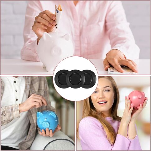 10 Pcs Piggy Bank Stopper, Outer Diameter 1.45 Inch Rubber Stopper Black Round Piggy Bank Plug Inner Diameter 1.02 Inch Rubber Stoppers Replacement for Men Women Coin Banks Saving Box in Saudi Arabia