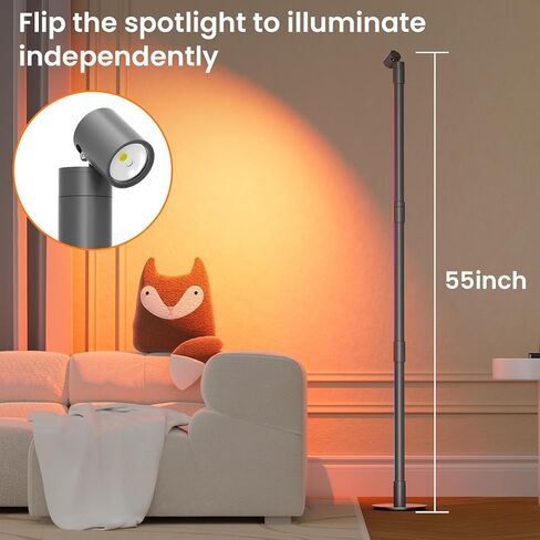 Nisocy RGBWIC LED Corner Floor Lamp – Smart Ambient Light with Bluetooth App & Remote Control, Music Sync, Color Changing, Mood Lighting for Bedroom, Living Room, Gaming Setup, Home Decor in Saudi Arabia