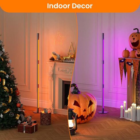 Nisocy RGBWIC LED Corner Floor Lamp – Smart Ambient Light with Bluetooth App & Remote Control, Music Sync, Color Changing, Mood Lighting for Bedroom, Living Room, Gaming Setup, Home Decor in Saudi Arabia
