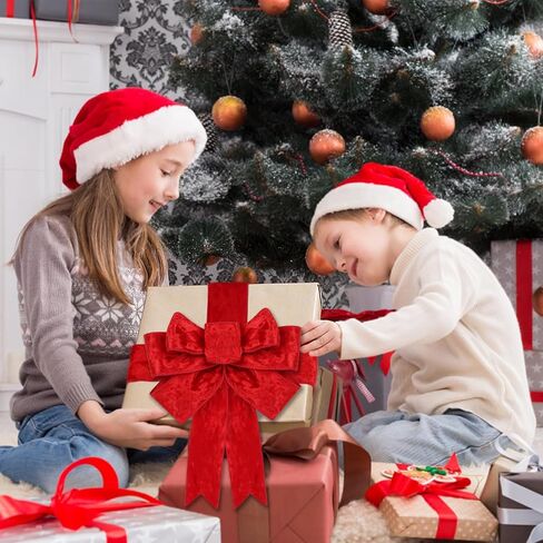 FOIMAS Christmas Red Velvet Ribbon, 2.5 Inch x 10 Yards Wired Velvet Christmas Tree Ribbon with Wired Edge for Xmas Tree Topper Bow Making Gift Wrapping Xmas Decoration Crafts in Saudi Arabia