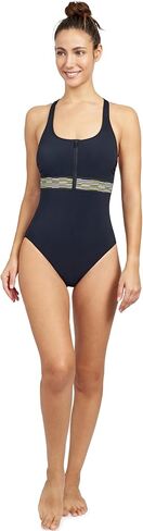 Gottex Women's Free Sport Sprint Solid Round Neck One Piece Swimsuit with Zip in Saudi Arabia