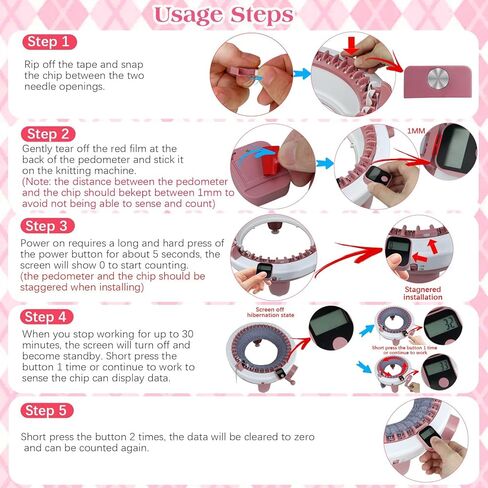 Knitting Machine Counter, Row Counter for Circular Knitting Machine, Attachable Magnetic Suitable for 32/40/48 Needle Row Digital Counter in Kuwait