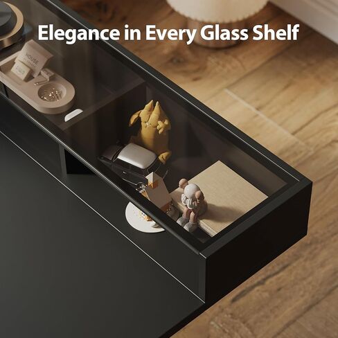 مكتب قائم من الزجاج Agilestic مع مساحة تخزين، مكتب كهربائي قابل للتعديل مقاس 48 بوصة مع رف زجاجي، طاولة كمبيوتر مكتبية للجلوس والوقوف في المنزل، لوحة توصيل، أبيض in Kuwait