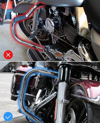 KEMIMOTO Synthetic Leather Soft Lower Crash Bar Covers Compatible with Touring Street Glide Road King Road Glide and Trike Models 1980-2024 2025 in Saudi Arabia