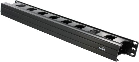Leviton 491RU-HFR Horizontal Cable Management, 1RU, 1.5-inch by 3-inch Front and 1.5-inch by 4-inch Rear 1RU,Black in Saudi Arabia