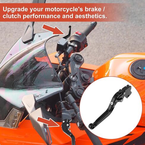 عتلات فرامل قصيرة للدراجة النارية لـ KTM RC125 RC200 RC390 رافعة فرامل مقود الدراجة النارية لـ KTM لـ DUKE 125 لـ DUKE 200 لـ DUKE 390 سبائك ألومنيوم قابلة للتعديل باللون الأسود in Saudi Arabia