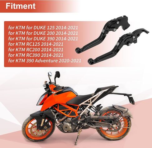 عتلات فرامل قصيرة للدراجة النارية لـ KTM RC125 RC200 RC390 رافعة فرامل مقود الدراجة النارية لـ KTM لـ DUKE 125 لـ DUKE 200 لـ DUKE 390 سبائك ألومنيوم قابلة للتعديل باللون الأسود in Saudi Arabia