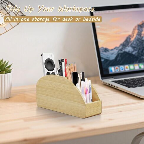 BIBELUN TV Remote Control Holder with 5 Compartments, Bedside Table Remote Caddy, Desktop Storage Box Organizer/Tray to Store Pen, Controllers, Media Player, Cosmetics, Office Supplies, Home Décor in Saudi Arabia