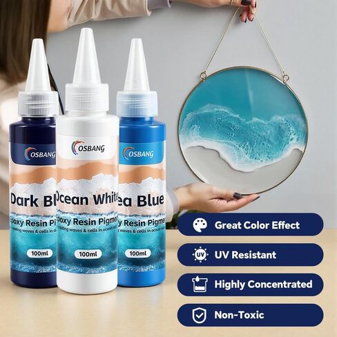 Ocean White Epoxy Resin Pigment 100ml/3.4 fl.oz, High Concentration Liquid Colorant for Resin Art, Ideal for Creating Waves, Cells, and Unique DIY Crafts in Kuwait