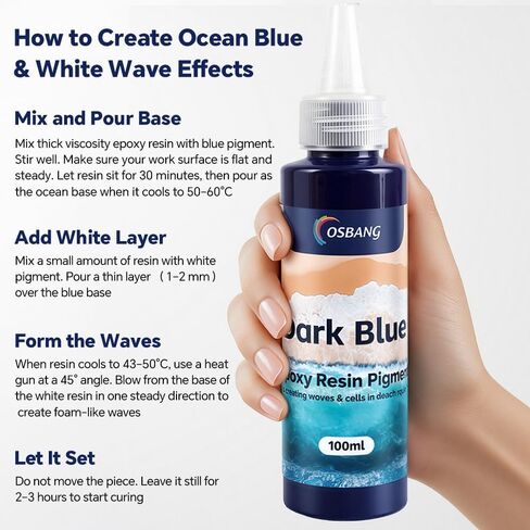 Ocean White Epoxy Resin Pigment 100ml/3.4 fl.oz, High Concentration Liquid Colorant for Resin Art, Ideal for Creating Waves, Cells, and Unique DIY Crafts in Kuwait