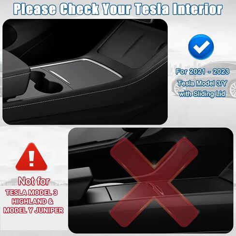 5 قطع صينية تنظيم وحدة التحكم المركزية متوافقة مع ملحقات Tesla Model Y 2024-2021 مسند الذراع المخفي درج صندوق تخزين حامل الأكواب (غير متوافق مع الطراز 3 Highland & Model y Juniper) in Kuwait