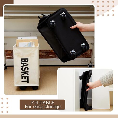 2 Pack Under Desk Utility Cart with 1 Lockable Wheels, 21 L Black and White Mobile Rolling Cart, Multipurpose Organizer, Oxford Cloth, Storage Basket with Caster Wheels for Home Office School in Saudi Arabia