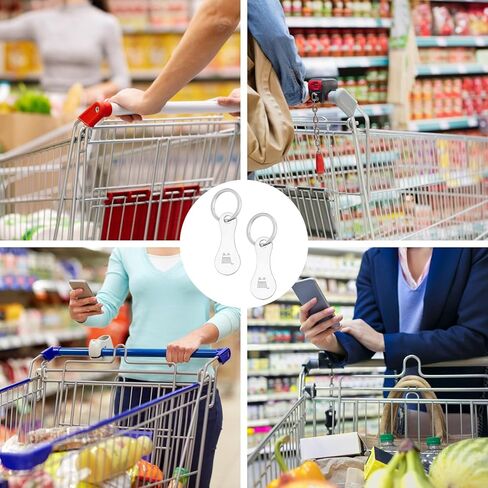 2 قطع الفولاذ المقاوم للصدأ عربة التسوق رمز، سبيكة حلقة رئيسية حامل الربع المفاتيح عربة التسوق كيرينغ in Saudi Arabia