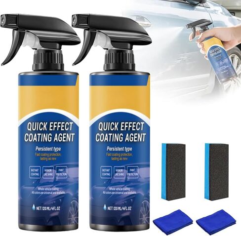 2Pcs Advanced Car Quick-Acting Coating Agent Spray,Quick Effect Coating Agent for Car,Cars Scratch Wax Polish Spray Waterless Wash in Kuwait