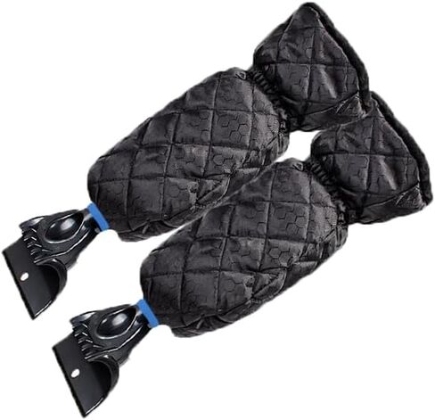 Ice Scraper with Glove - Waterproof Ice Scrapers Snow Removal Tool for Car Windshield, SUV, Truck - Comfortable Mitt Glove for Quick Ice & Snow Removal (Blue) in Saudi Arabia
