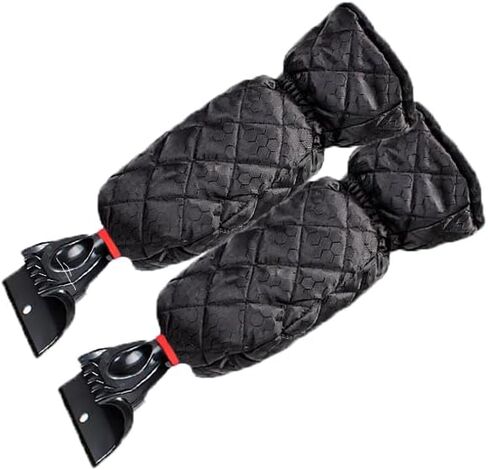 Ice Scraper with Glove - Waterproof Ice Scrapers Snow Removal Tool for Car Windshield, SUV, Truck - Comfortable Mitt Glove for Quick Ice & Snow Removal (Blue) in Saudi Arabia