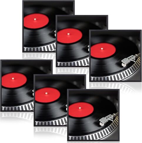 Geetery 18 Pcs Black Vinyl Record Album Frame 12.5 x 12.5 Inch, Aluminum Metal Music Picture Frame Cover Wall Mount with Polished Acrylic for Wall Hanger, LP Record Insert Not Included in Saudi Arabia