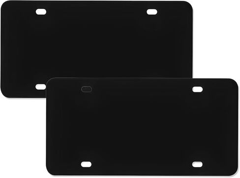 قطعتان من علامة لوحة ترخيص الألومنيوم المعدنية الفارغة، لوحة سيارة مخصصة للتسامي مقاس 12 × 6 بوصة، تصميم شخصي DIY، لوحات ترخيص أمامية للسيارات لأعمال التصميم المخصص، أسود/4 فتحات in Kuwait
