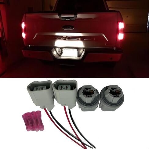2Pcs Rear License Plate Light Connector Socket and Plug Harness Kit Compatible with Ford F-150 2004–2021, Ranger 1998–2011, Explorer 2006–2010 Replaces F81Z-13411-AA, AL8Z-13411-B in Saudi Arabia