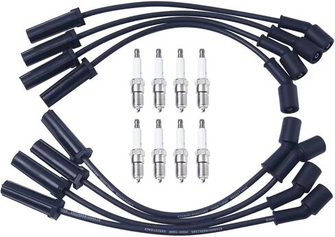 8 Spark Plug Wires 9748HH + 8 Spark Plugs 41-962 For 1999-2006 Chevy Silverado 1500/2500/3500, For GMC Yukon Sierra, Escalade Spark Plugs and Wires Tune Up Kit 16 Pcs in Saudi Arabia