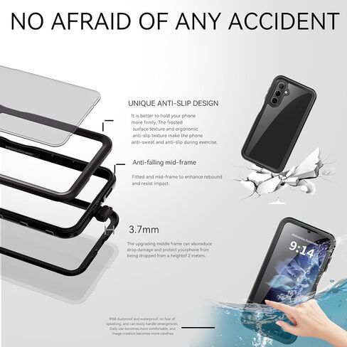Miimall for Samsung Galaxy A15 5G Case Waterproof, [IP68 Underwater][14FT Military Dropproof] [Built-in Camera Lens & Screen Protector] [Dustproof] Full Body Shockproof Phone Case for Galaxy A15 5G in Kuwait