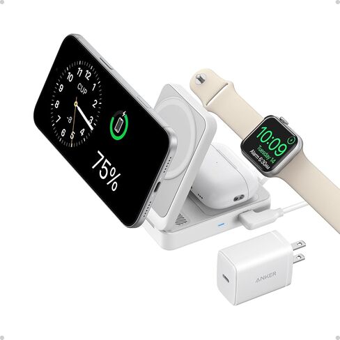 محطة شحن قابلة للطي Anker MagGo 3 في 1 MagSafe-Compatible Qi2 15W in Kuwait