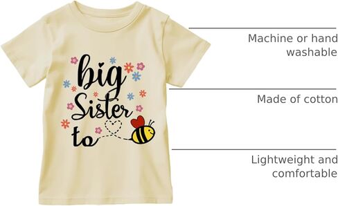 Big Sister Shirt for Baby Girls Cotton T-Shirt Short Sleeve Tops Toddler Baby Announcement Tees Outfits 1-7 Years in Saudi Arabia