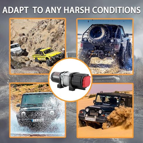Tool Offroad 4500LBS 12V Recovery Winch with Steel Rope and 2 Wireless Remotes Waterproof Electric Winch for ATV/UTV,Boat Trailer Winch, Black in Saudi Arabia